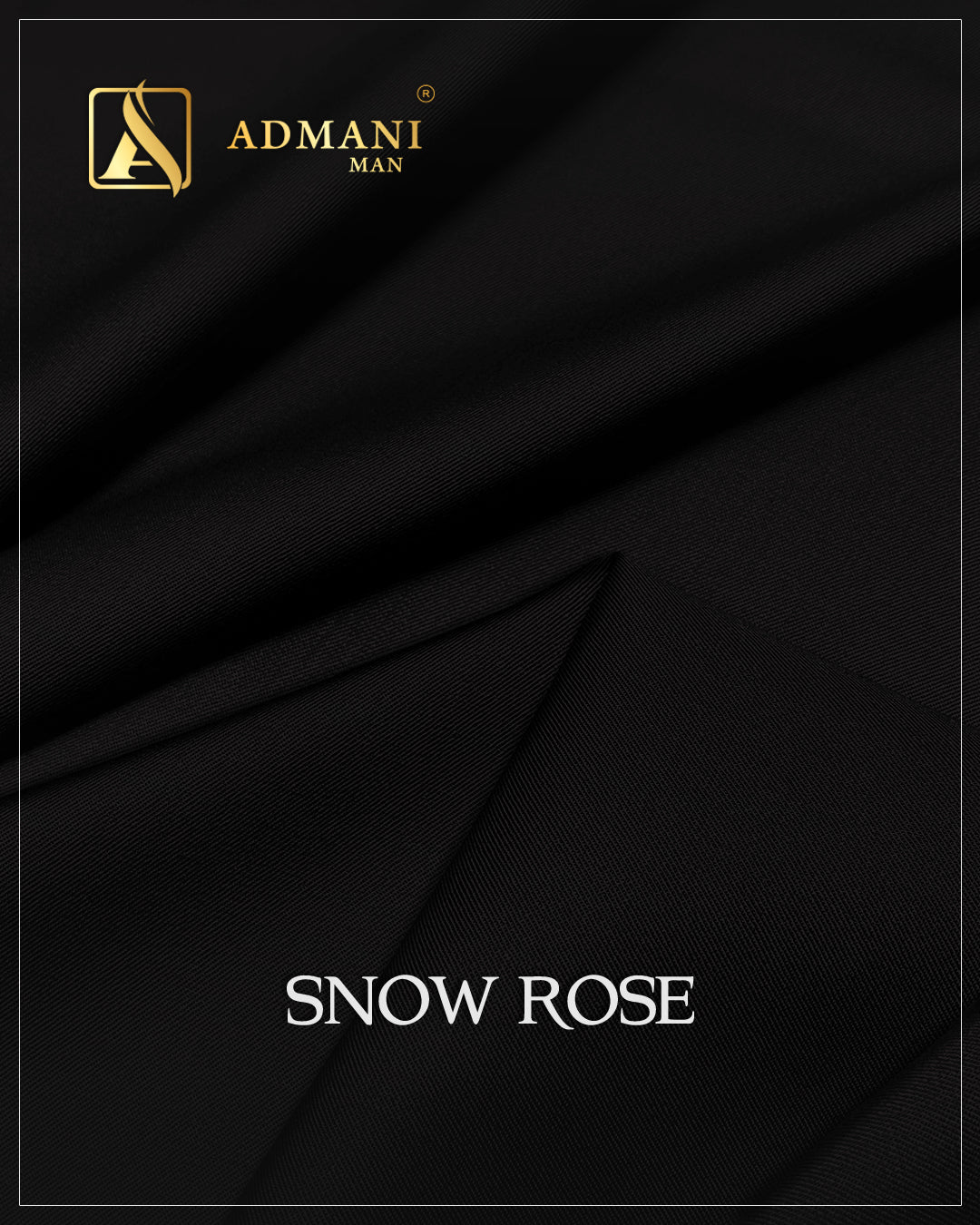 Snow Rose Black Premium Medium-Winter Unstitched Fabric Menswear Shalwar Kameez by Admani Menswear Pakistan