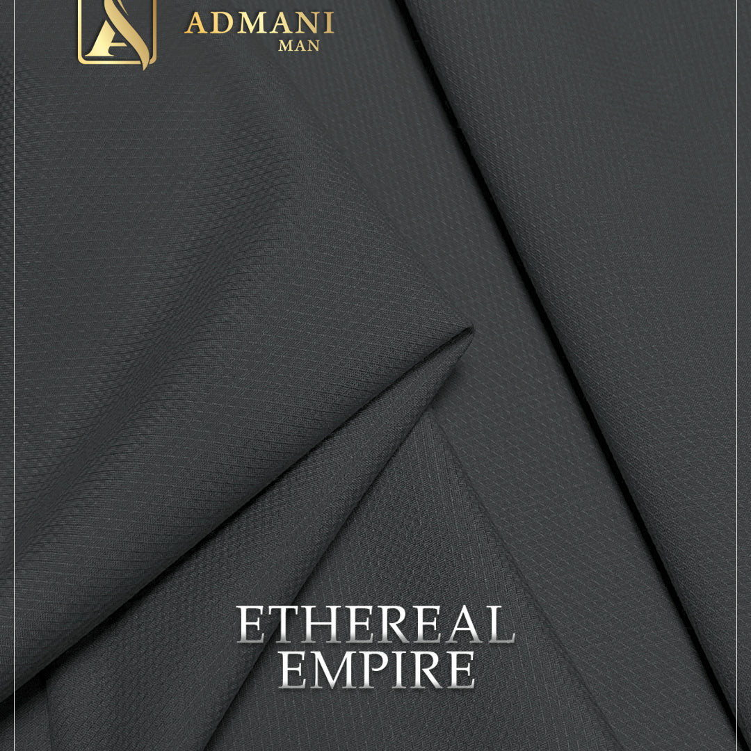 Ethereal Empire Silver Gray Unstitched Shalwar Kameez Fabric for Men by Admani Menswear Pakistan