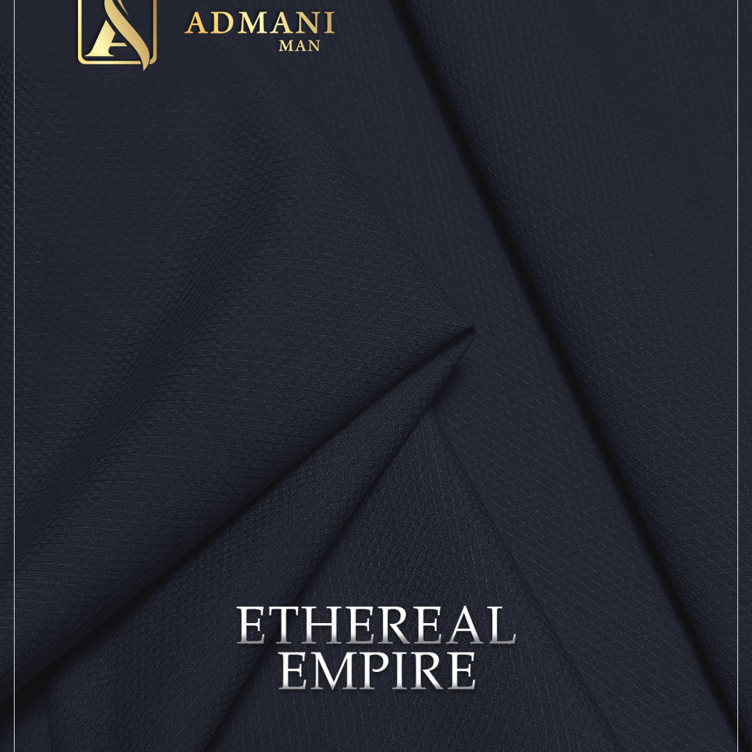 Ethereal Empire Navy Blue Unstitched Shalwar Kameez Fabric Mens Clothing Pakistan by Admani Menswear