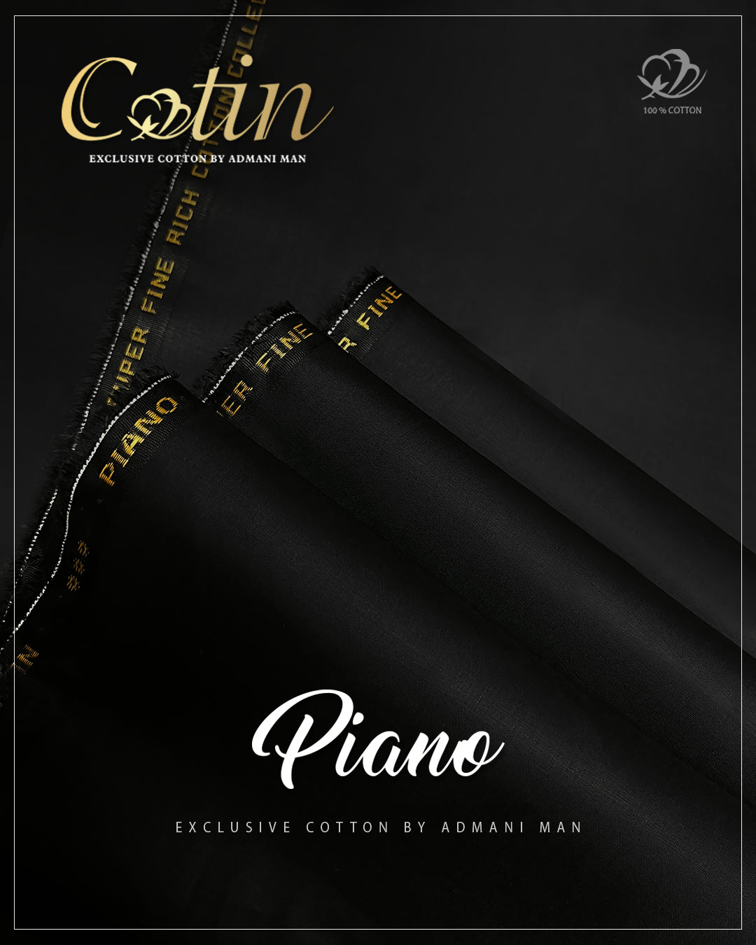 “Piano men’s unstitched cotton fabric – premium breathable fabric for shalwar kameez”