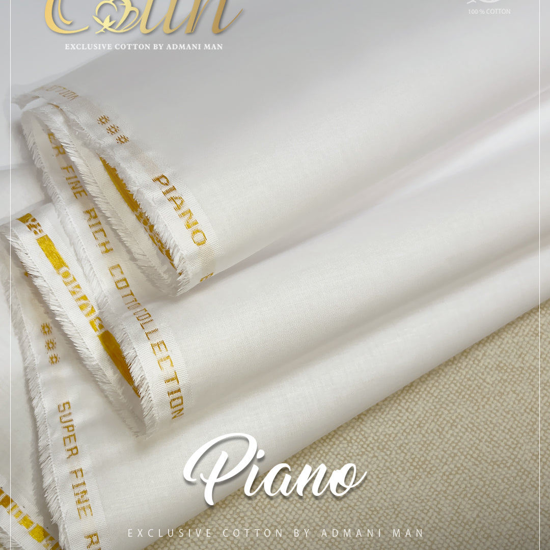 “Luxury cotton fabric for men – Piano soft and durable unstitched fabric”