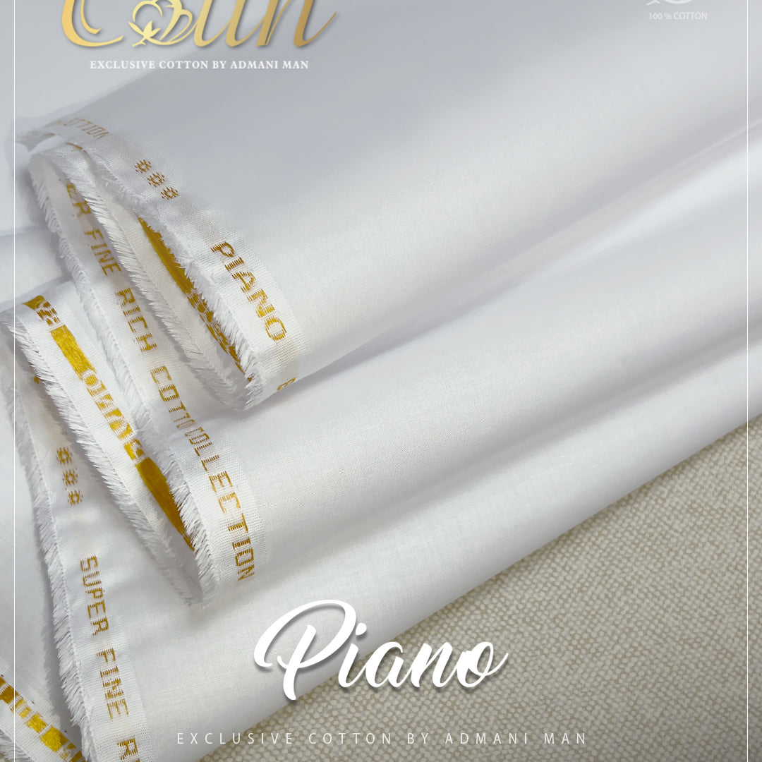 “Piano unstitched men’s cotton fabric – stylish lightweight summer fabric”