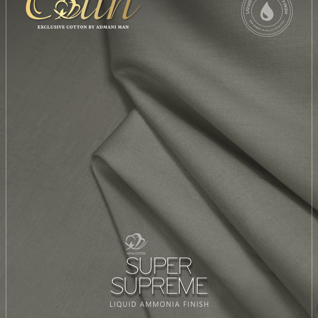 “Super Supreme finish cotton men’s unstitched fabric – premium soft cotton for shalwar kameez”