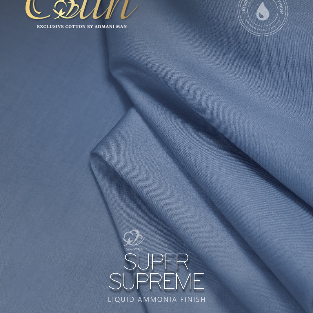 “Soft and breathable men’s cotton fabric – Super Supreme finish collection”