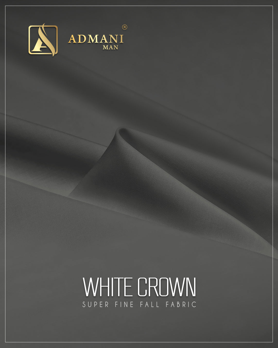 “Luxury men’s unstitched fabric – White Crown elegant white fabric collection”