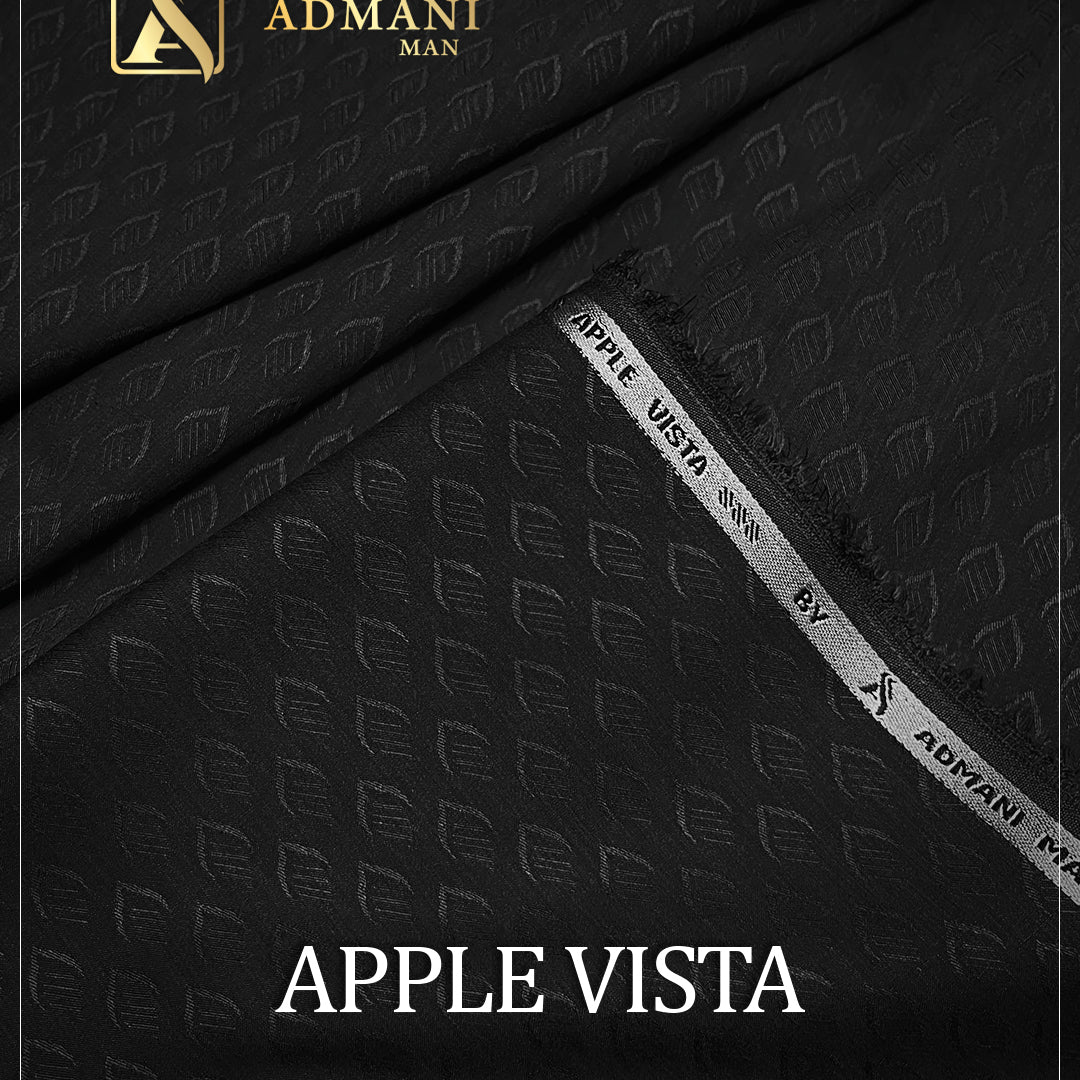 Apple Vista Black Color Premium Unstitched Fabric Mens Clothing Pakistan by Admani Menswear