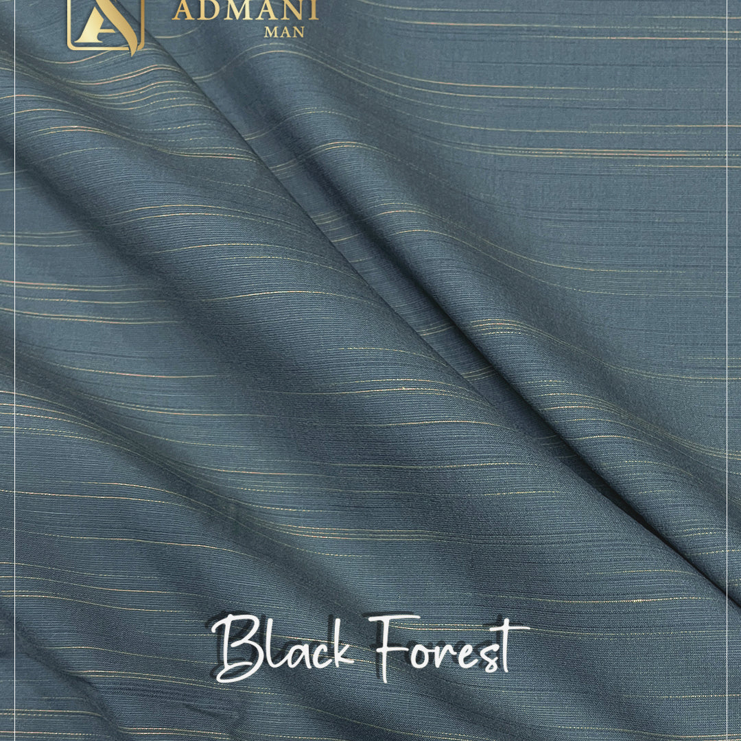 Black Forest Azure Blue Premium Unstitched Fabric for Formal Shalwar Kameez by Admani Pakistan
