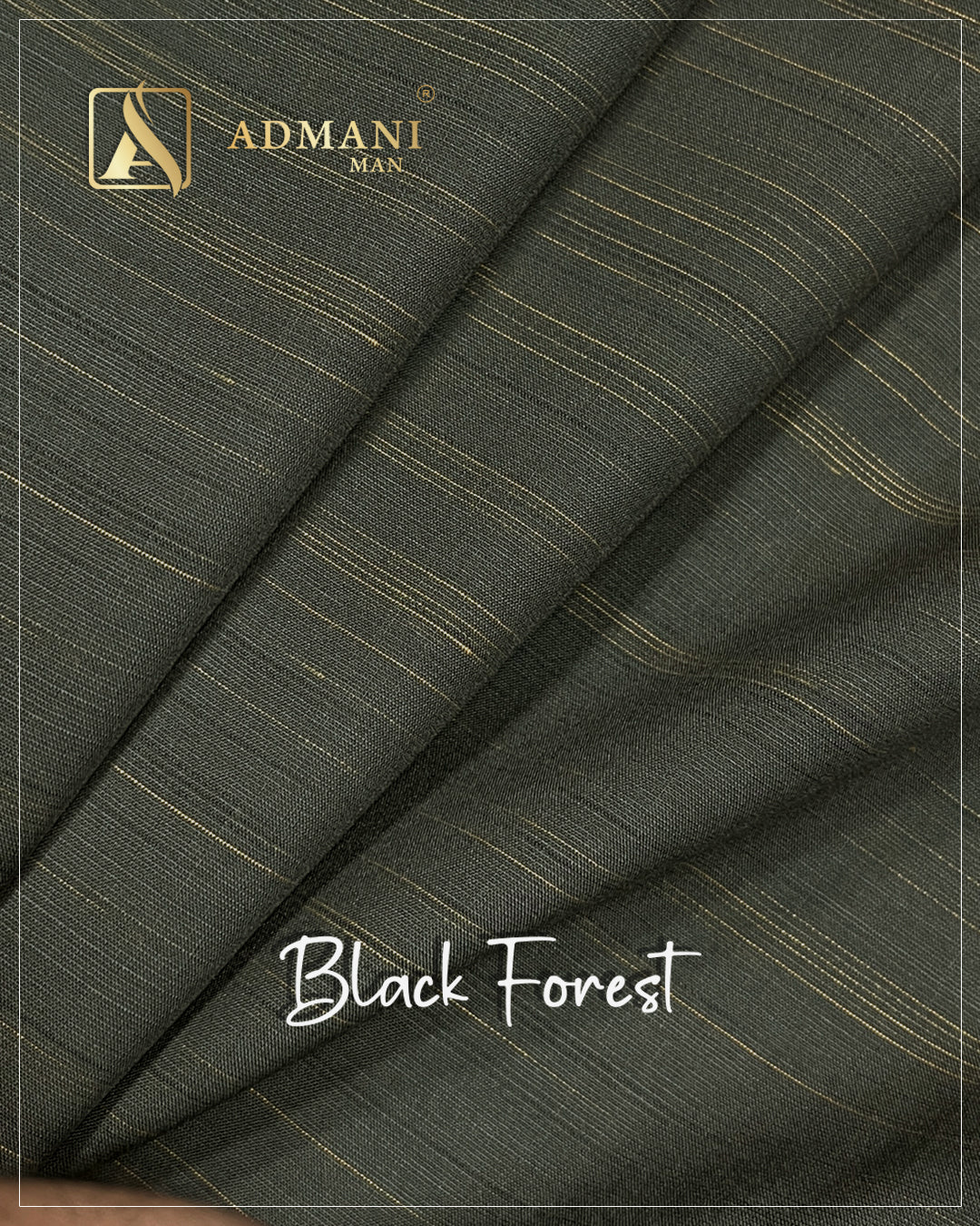 Black Forest Olive Green Premium Unstitched Fabric for Versatile Styling by Admani Pakistan