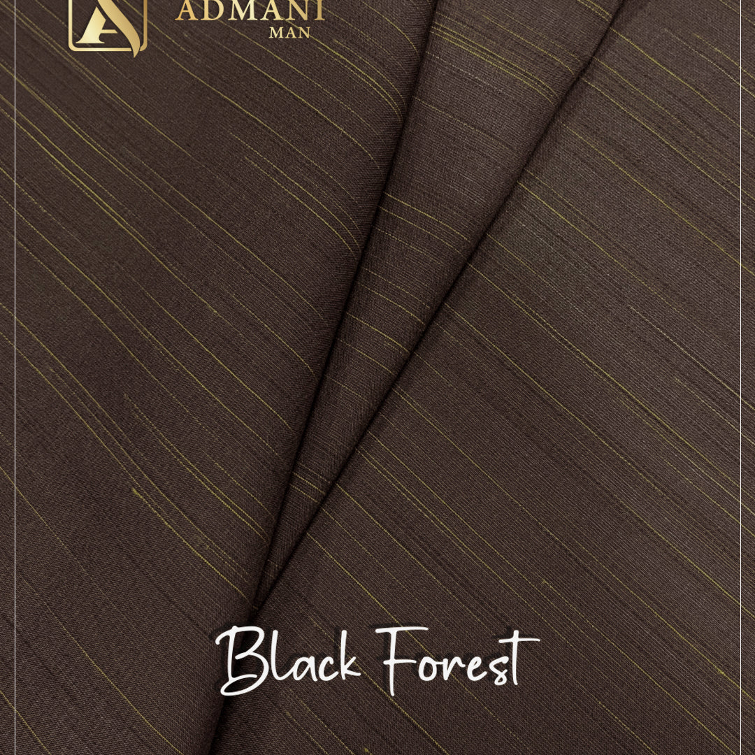 Black Forest Walnut Brown Premium Unstitched Fabric for Sophisticated Wear by Admani Pakistan