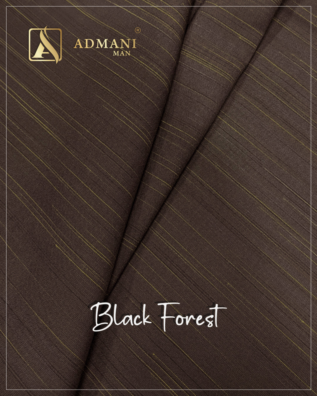 Black Forest Walnut Brown Premium Unstitched Fabric for Sophisticated Wear by Admani Pakistan