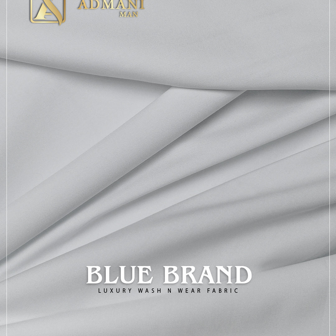 Blue Brand White luxury wash n wear fabric for menswear shalwar kameez