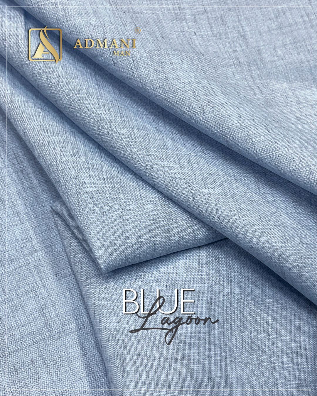 Blue Lagoon Blue Sapphire Unstitched Fabric for Men by Admani Menswear Pakistan