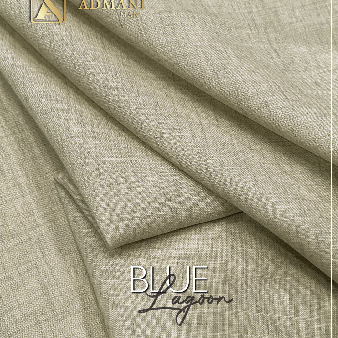 Blue Lagoon Sandcastle Unstitched Fabric for Men by Admani Menswear Pakistan