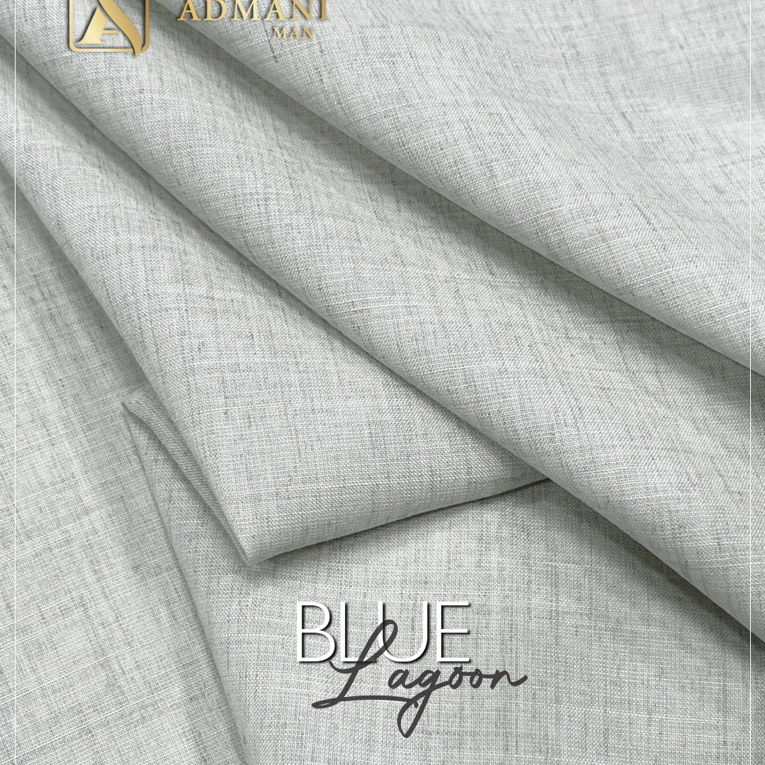Blue Lagoon White Unstitched Fabric for Men by Admani Menswear Pakistan