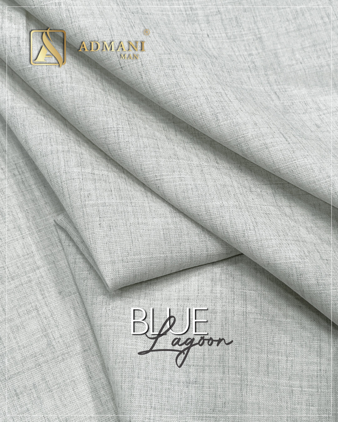 Blue Lagoon White Unstitched Fabric for Men by Admani Menswear Pakistan