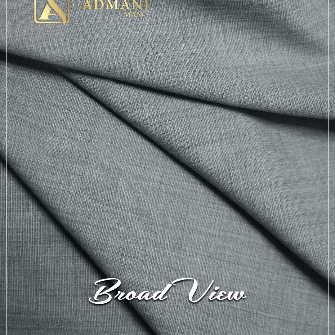 Broad View Grey Premium Cotton Unstitched Fabric Menswear Shalwar Kameez by Admani Menswear Pakistan