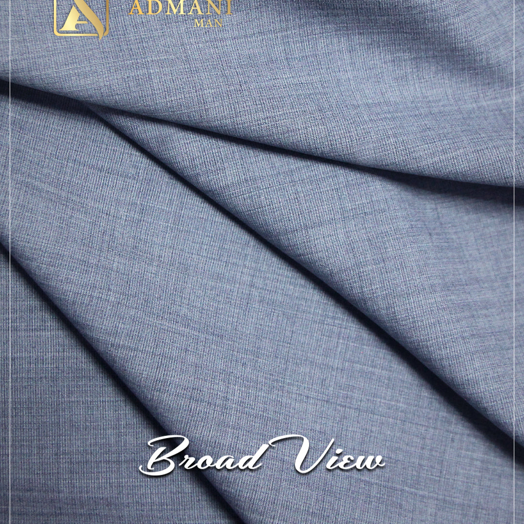 Broad View Blue Sapphire Premium Cotton Unstitched Fabric Menswear Shalwar Kameez by Admani Menswear Pakistan