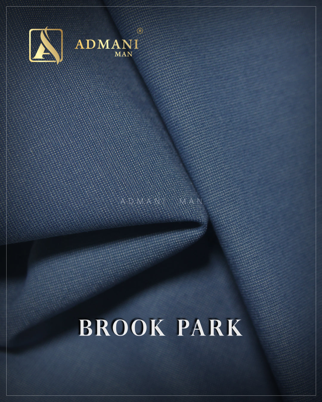 Brook Park Denim Blue Premium Unstitched Fabric Menswear Shalwar Kameez by Admani Menswear Pakistan