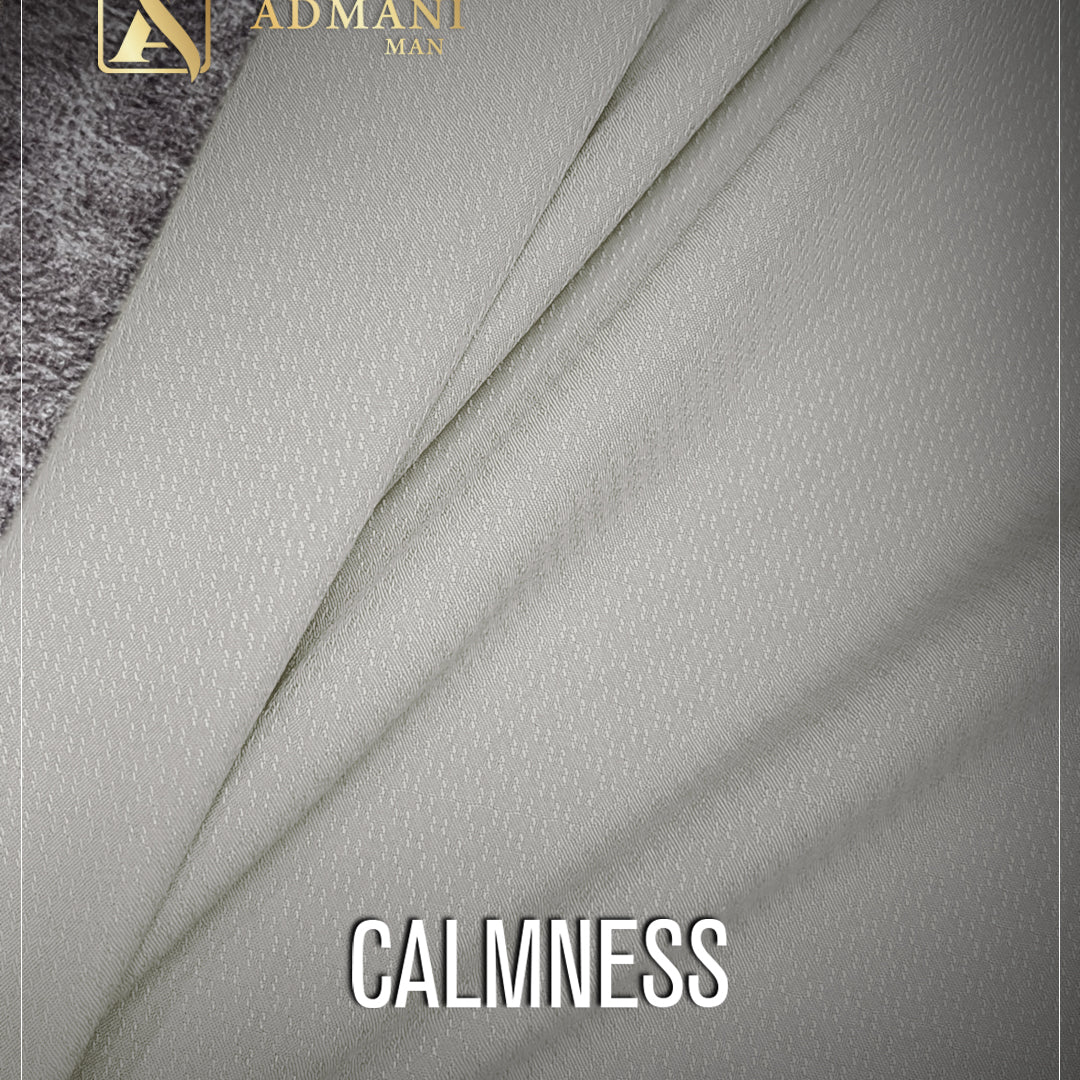 Calmness Off White Unstitched Micro Design Fabric for Men by Admani Menswear Pakistan