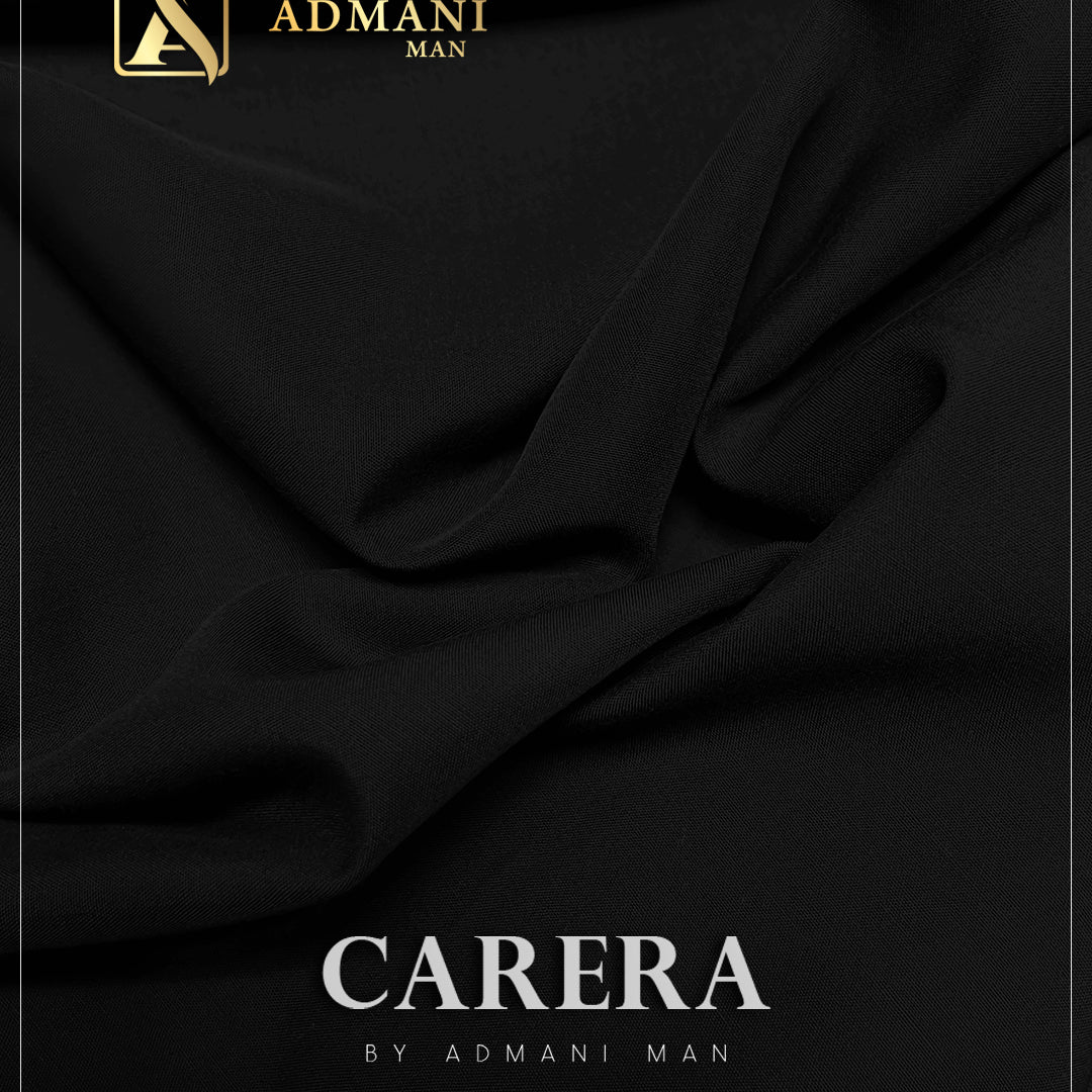 Carera Black Color Premium Micro Yarn Unstitched Fabric Mens Clothing Pakistan by Admani Menswear