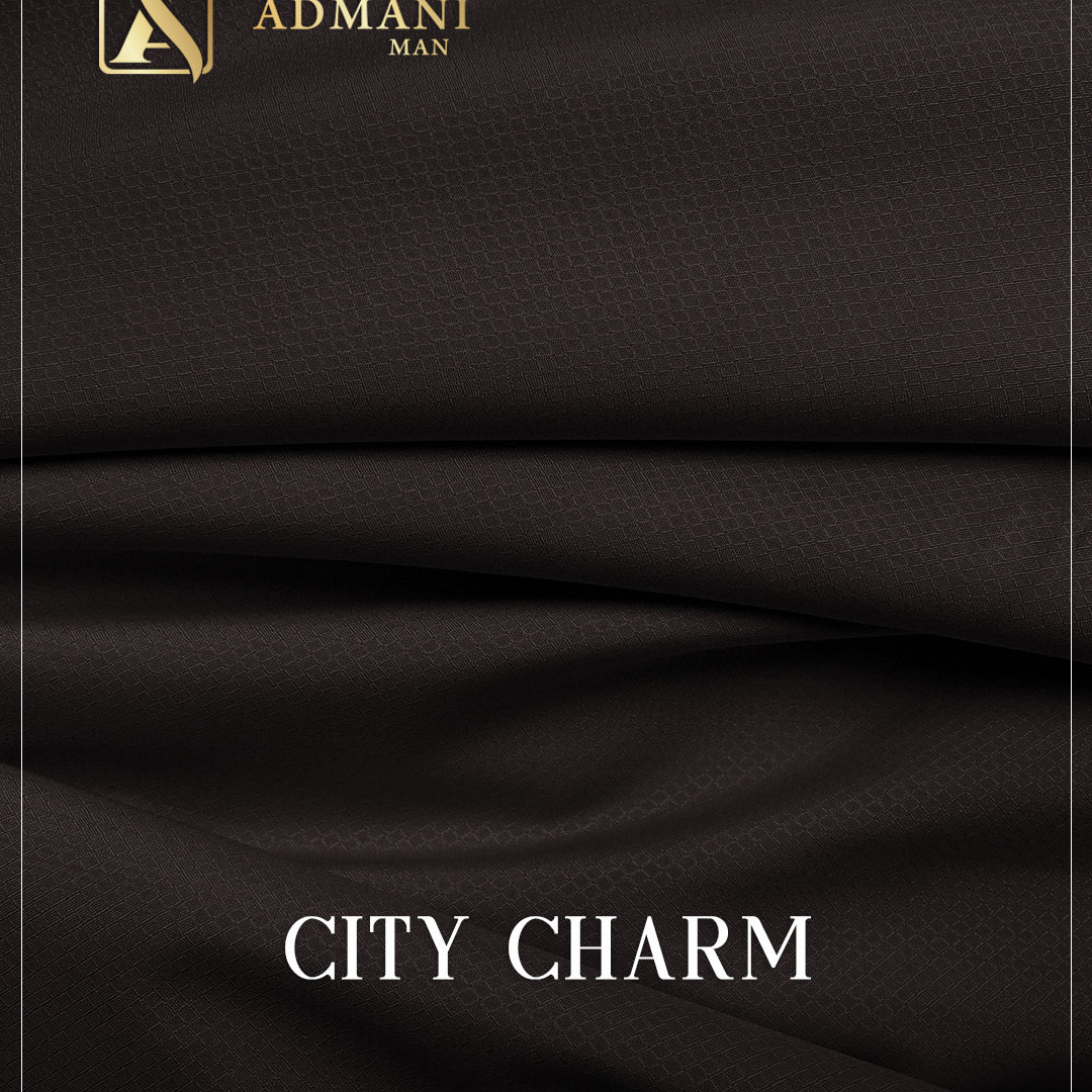 City Charm Cedar Brown micro texture wash n wear fabric for menswear shalwar kameez