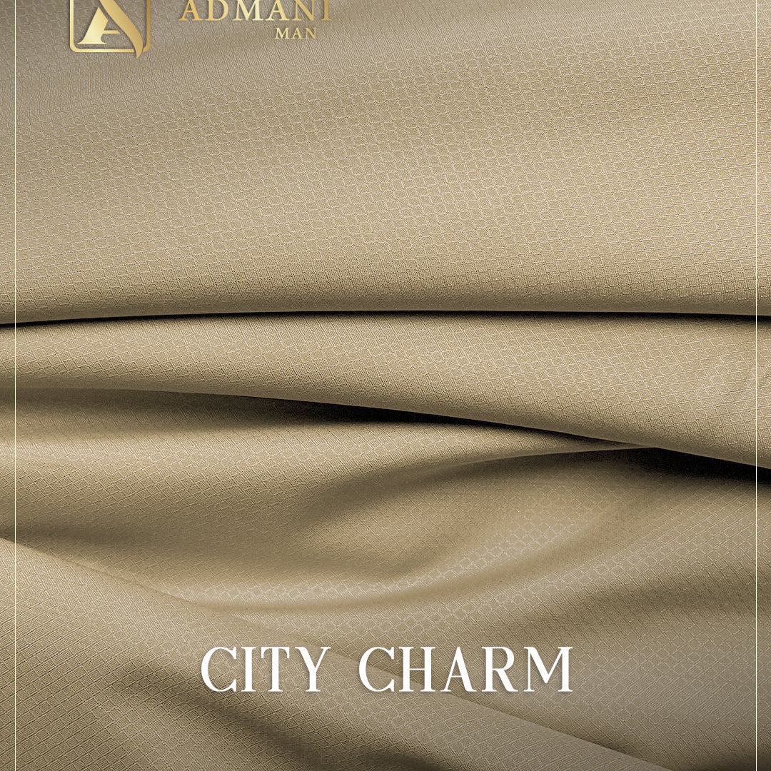 City Charm Hazel Wood micro texture wash n wear fabric for menswear shalwar kameez
