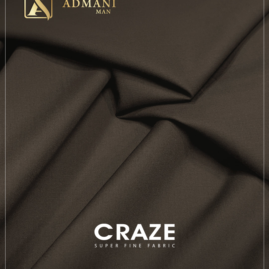CRAZE Hazel Wood Super Fine Unstitched Fabric for Menswear Shalwar Kameez by Admani Man Pakistan - earthy brown tone for premium formal styling