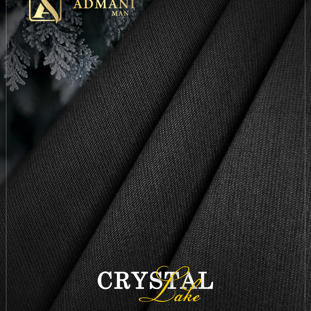 Crystal Lake Black premium fancy fabric for men's shalwar kameez