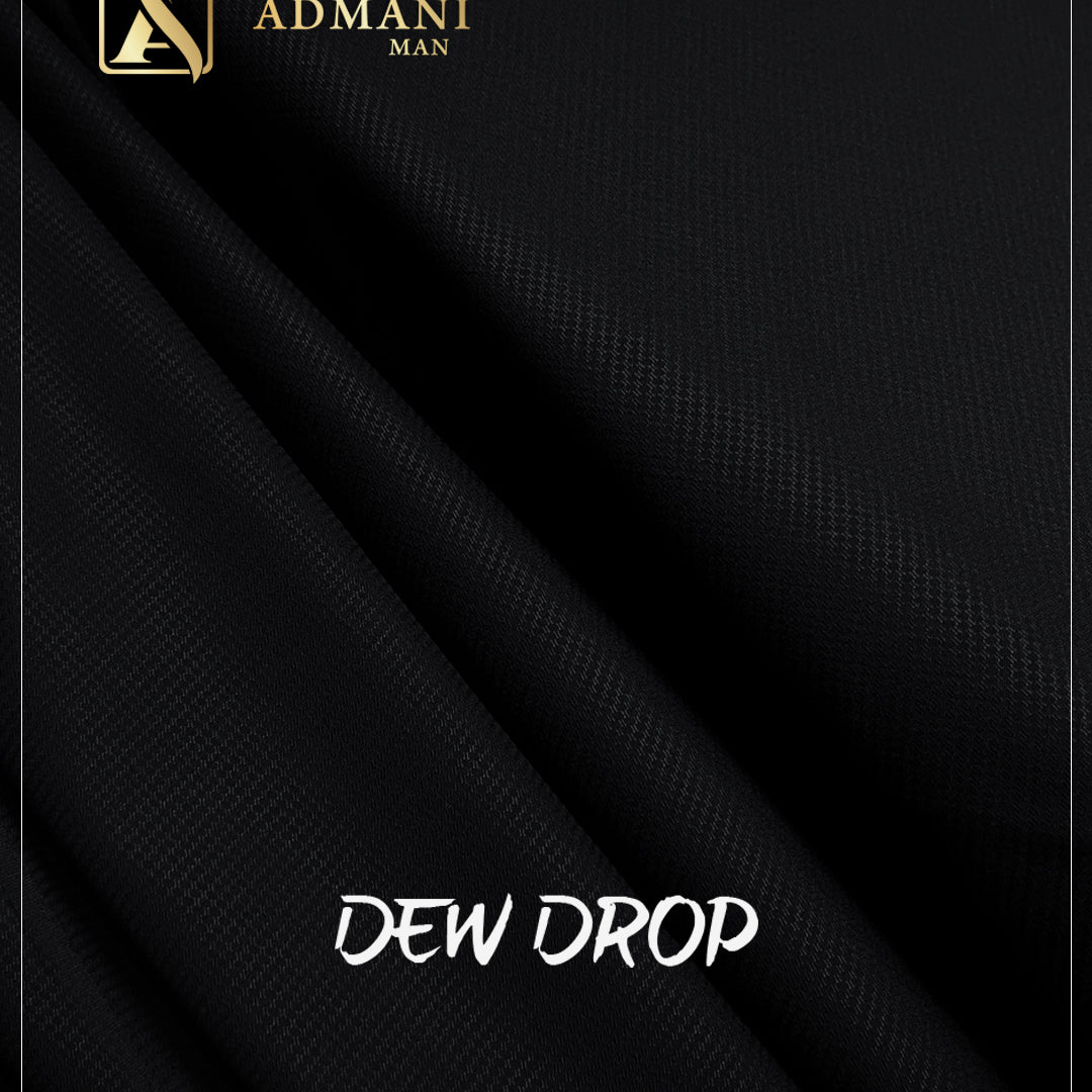Dew Drop Black Unstitched Micro Design Shalwar Kameez Fabric for Men by Admani Menswear Pakistan