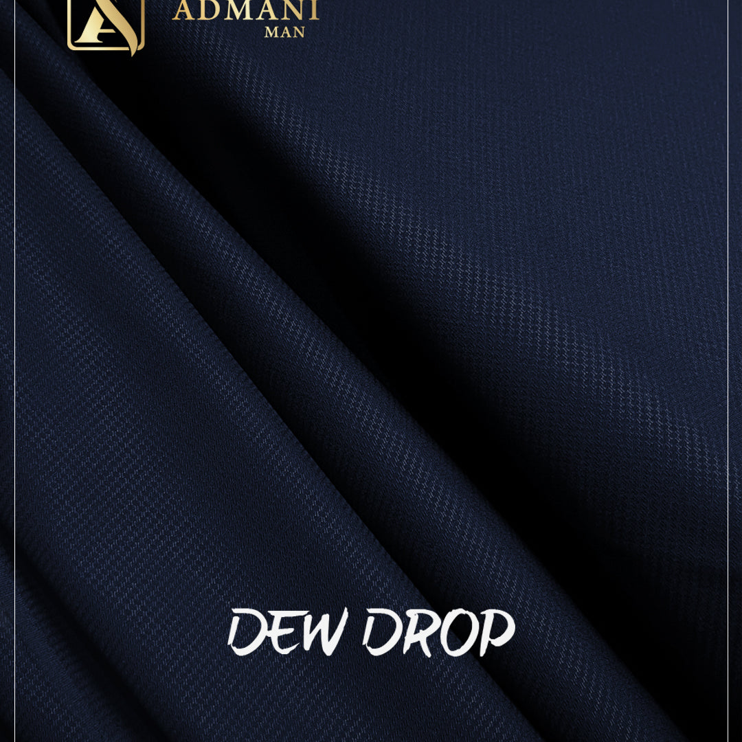 Dew Drop Navy Blue Unstitched Micro Design Shalwar Kameez Fabric Mens Clothing Pakistan by Admani Menswear