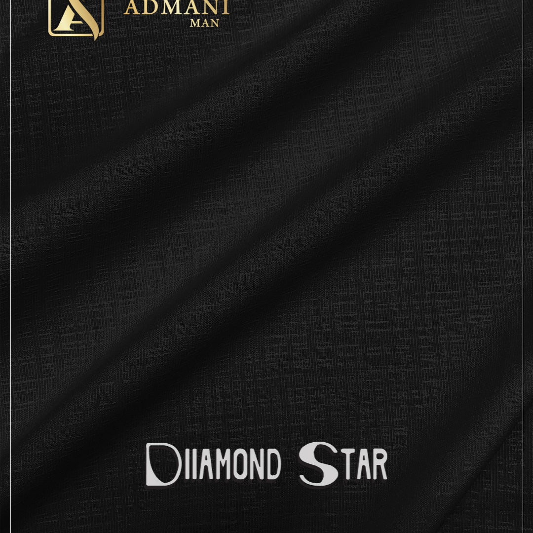 Diamond Star Black Unstitched Jacquard Dobby Fabric for Men by Admani Menswear Pakistan