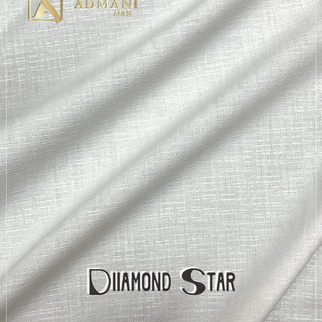 Diamond Star Off White Unstitched Jacquard Fabric Menswear Shalwar Kameez by Admani Menswear Pakistan