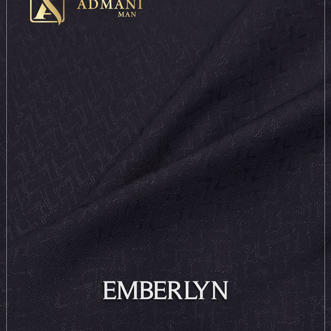 Emberlyn Navy Blue Unstitched Jacquard Shalwar Kameez Fabric by Admani Menswear Pakistan