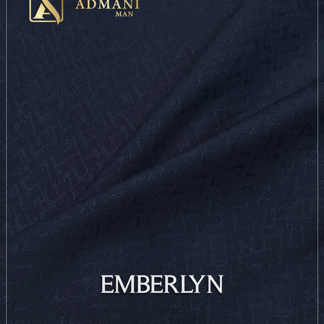 Emberlyn Navy Blue Unstitched Jacquard Shalwar Kameez Fabric by Admani Menswear Pakistan