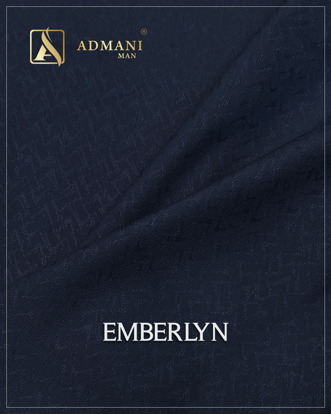 Emberlyn Navy Blue Unstitched Jacquard Shalwar Kameez Fabric by Admani Menswear Pakistan