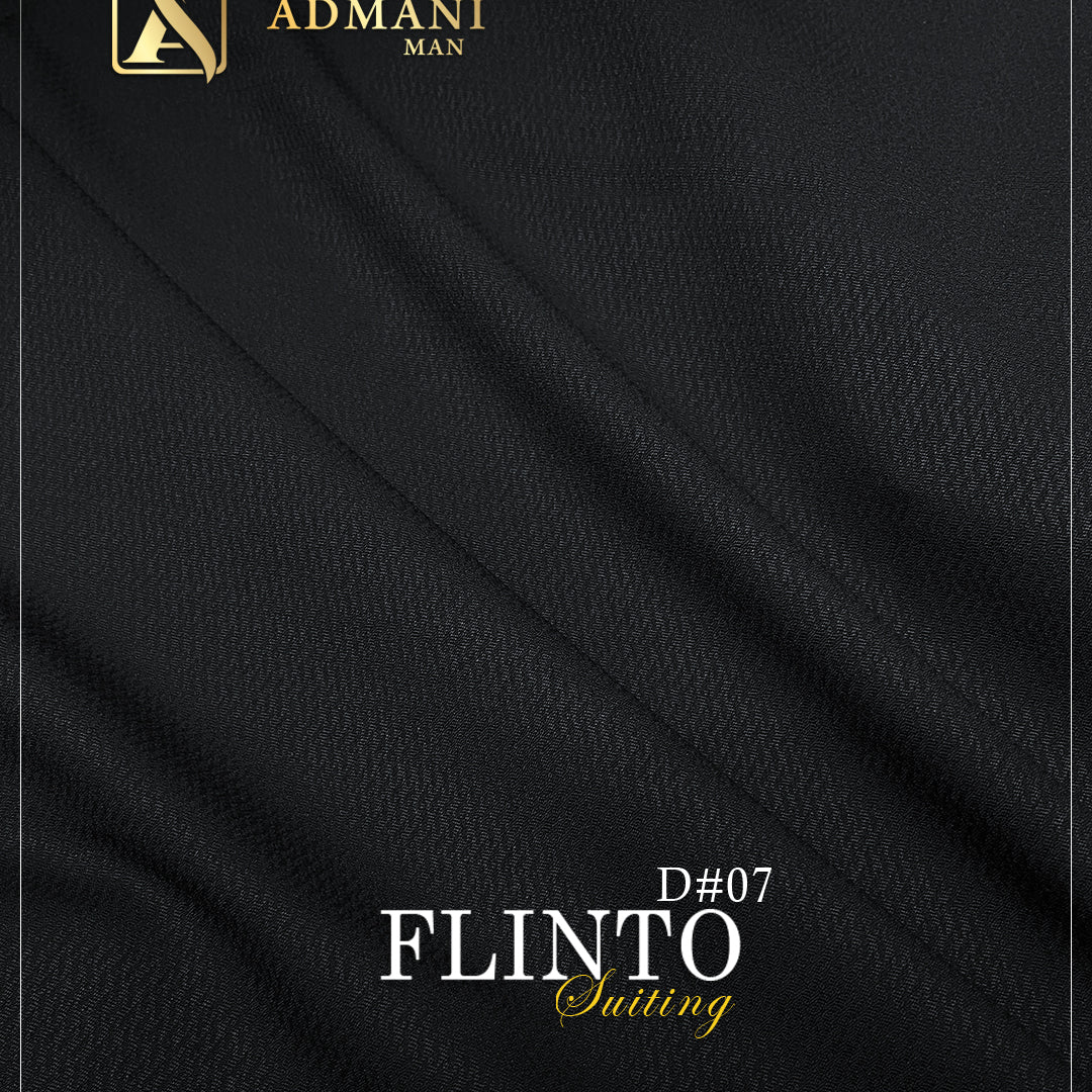 Flinto Suiting D#07 Black Premium Dobby Weave Winter Fabric for Formal Shalwar Kameez by Admani Man Pakistan