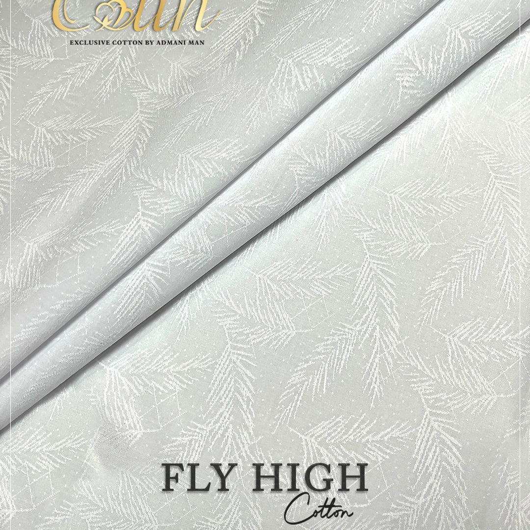 Fly High White Premium Cotton Unstitched Fabric Menswear Shalwar Kameez by Admani Menswear Pakistan