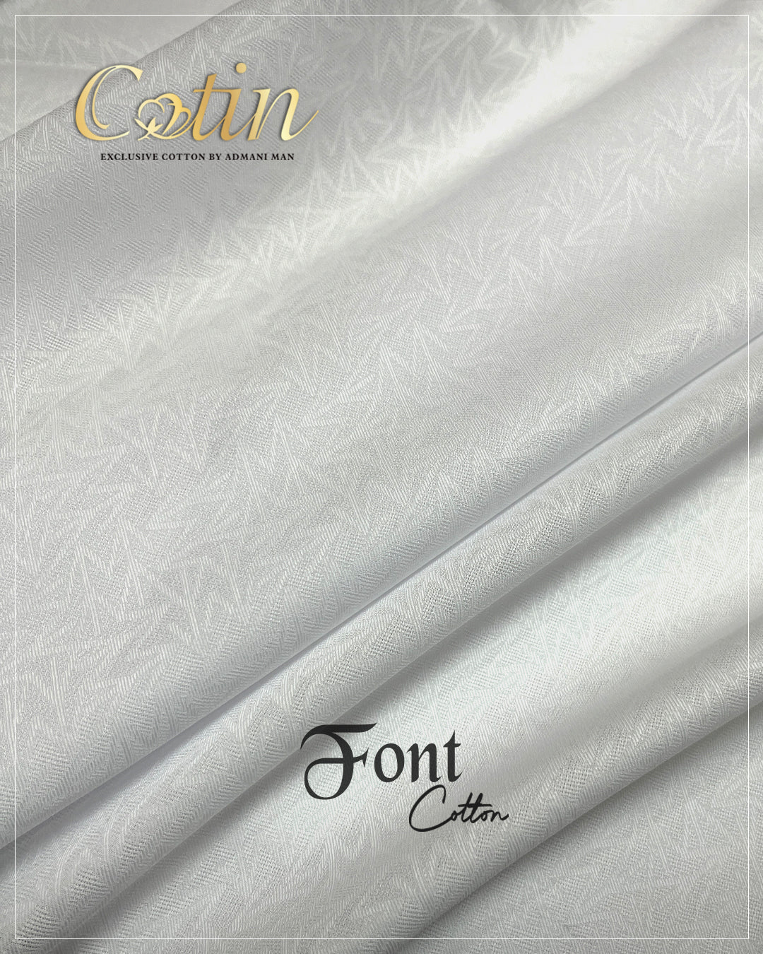 Font White Premium Cotton Unstitched Fabric Menswear Shalwar Kameez by Admani Menswear Pakistan