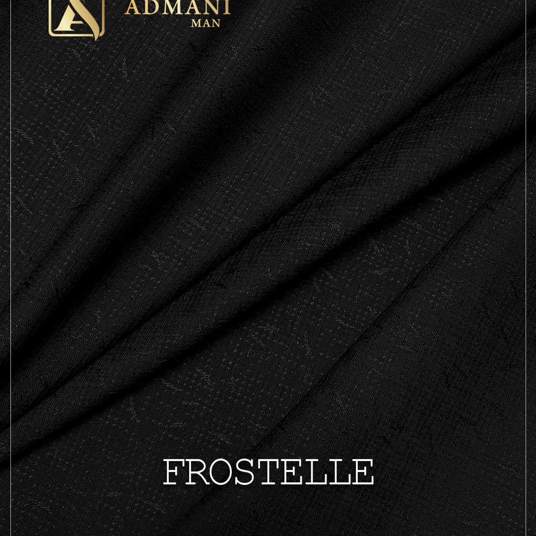 Frostelle Black Unstitched Jacquard Fabric for Mens Shalwar Kameez by Admani Menswear Pakistan