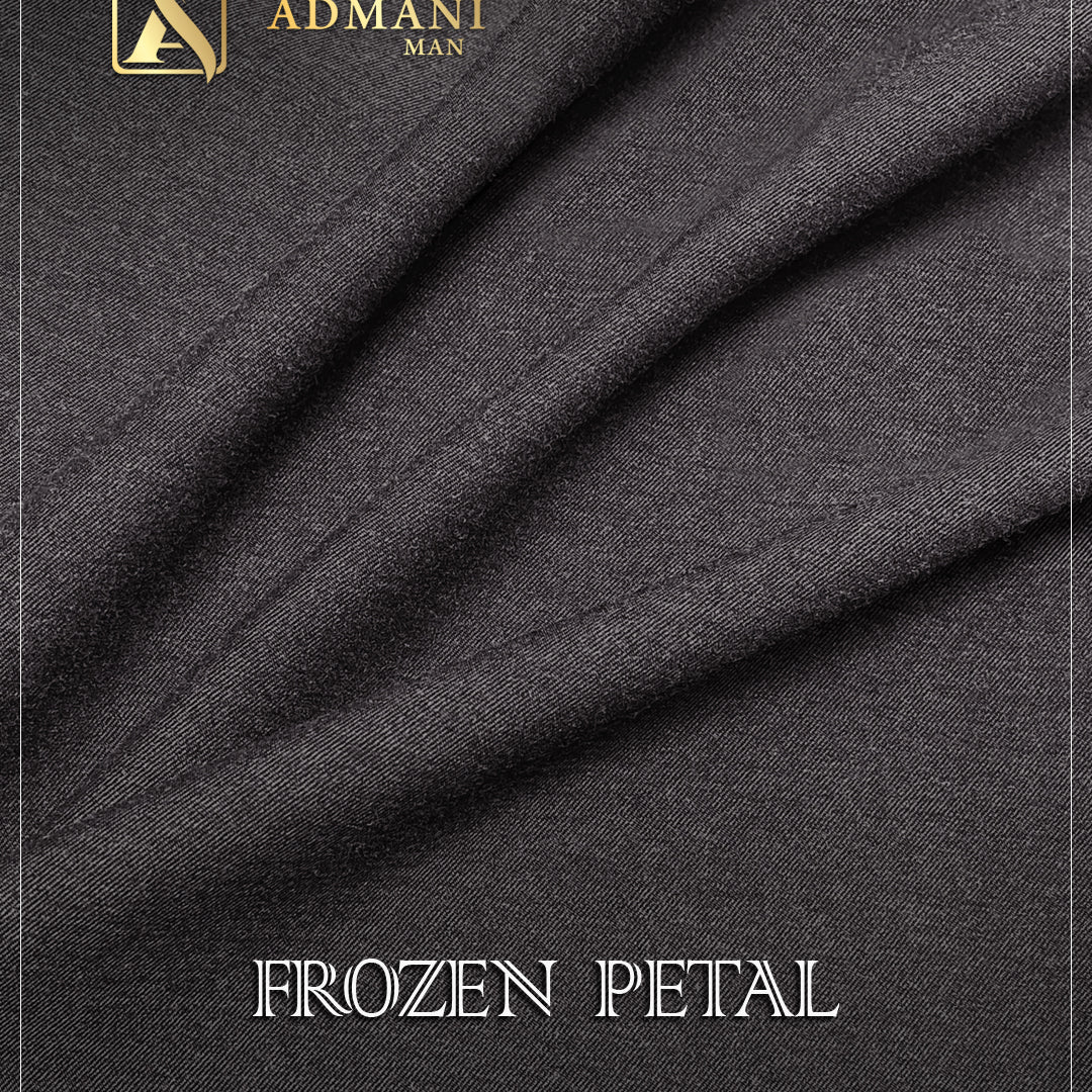 Frozen Petal Grey Black pure winter fabric for men's shalwar kameez