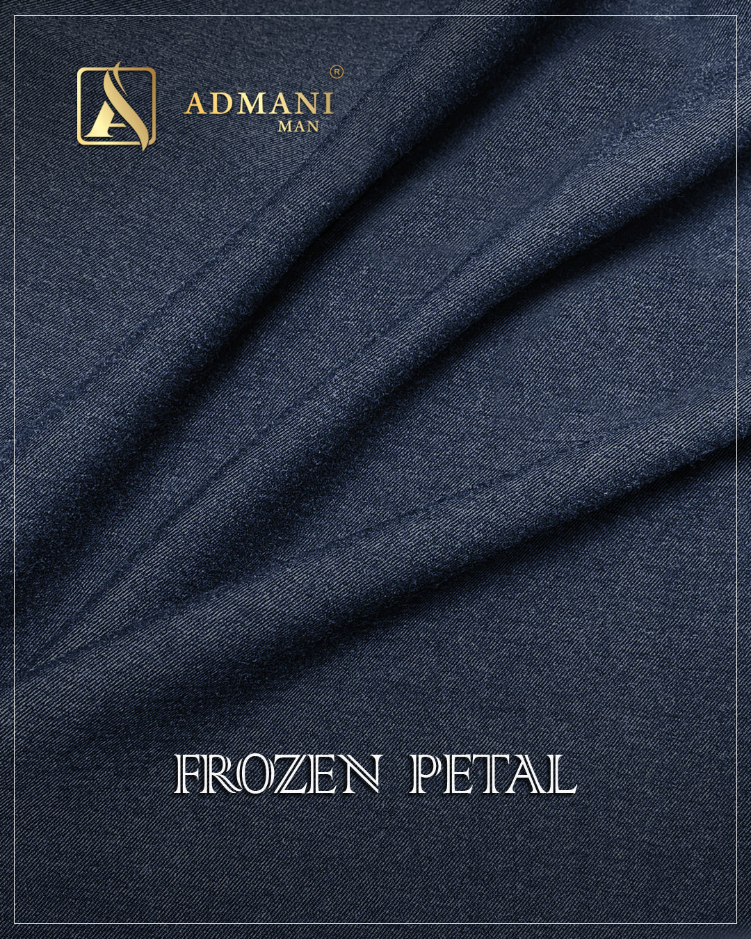Frozen Petal Navy Blue pure winter fabric for men's shalwar kameez