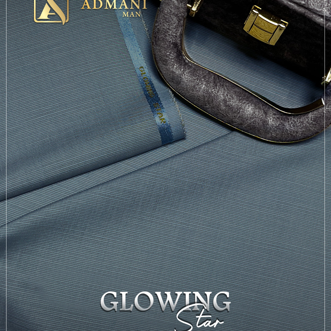 Glowing Star Blue Sapphire Unstitched Fabric for Men by Admani Menswear Pakistan