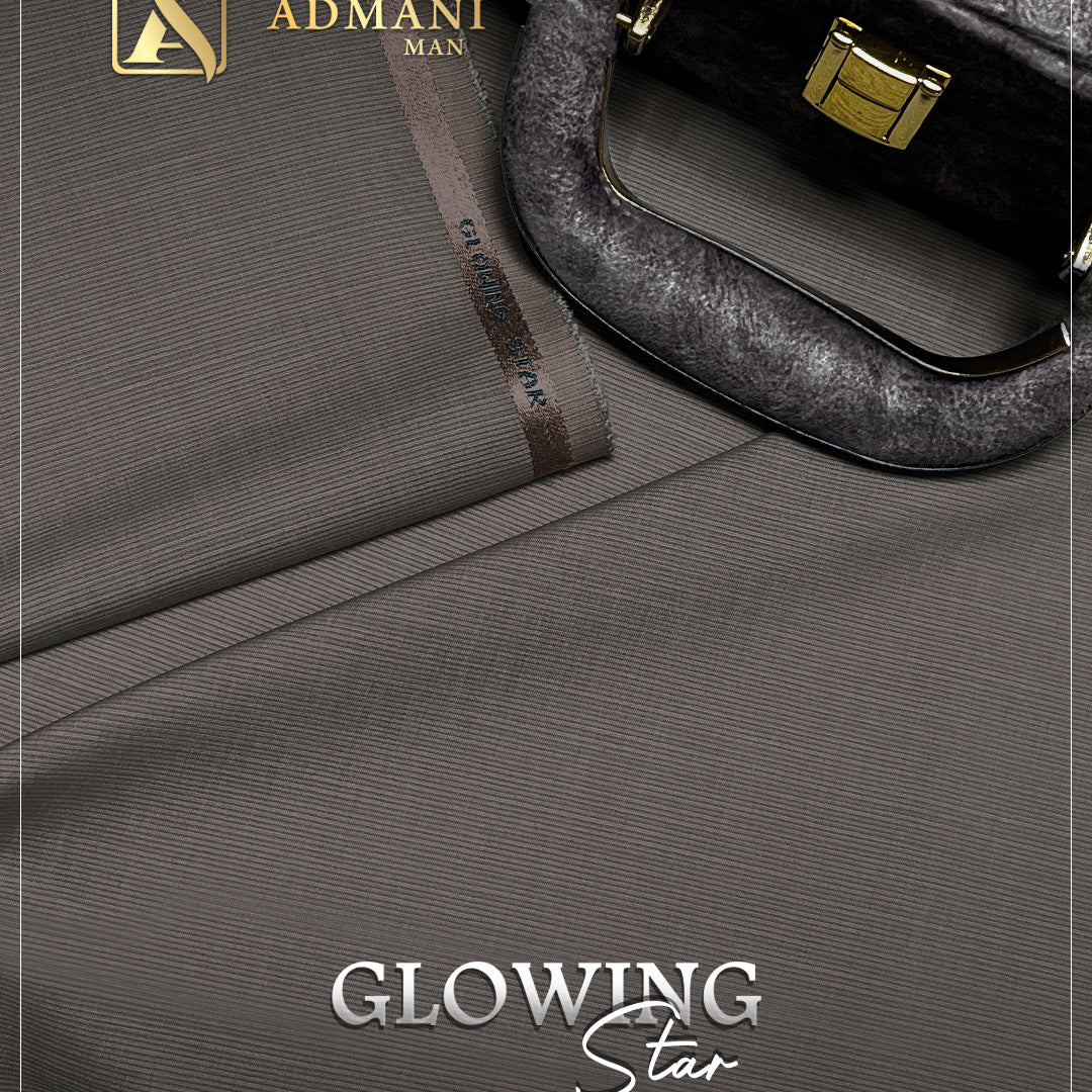 Glowing Star Wood Brown Unstitched Fabric for Men by Admani Menswear Pakistan
