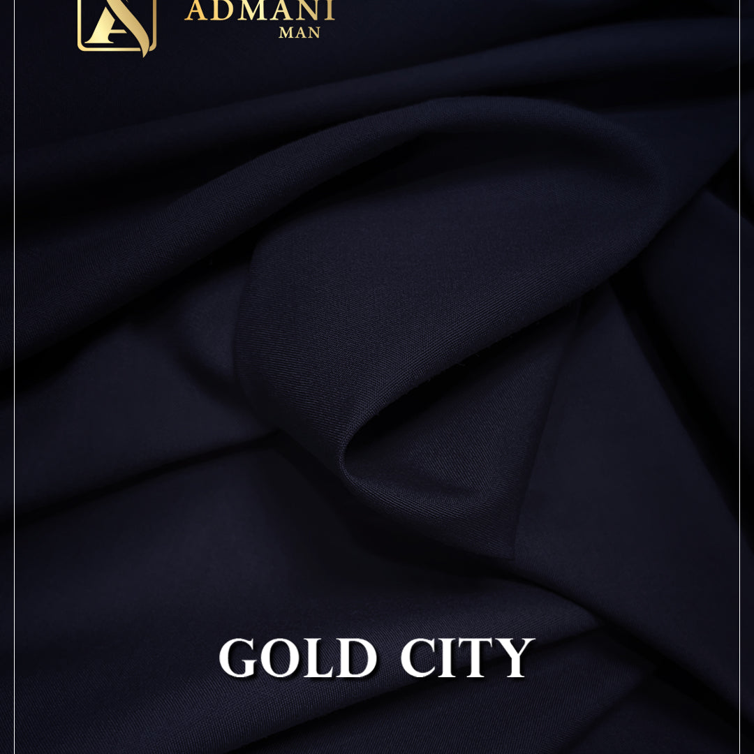 Gold City Navy Blue Unstitched Shalwar Kameez Fabric for Men by Admani Menswear Pakistan