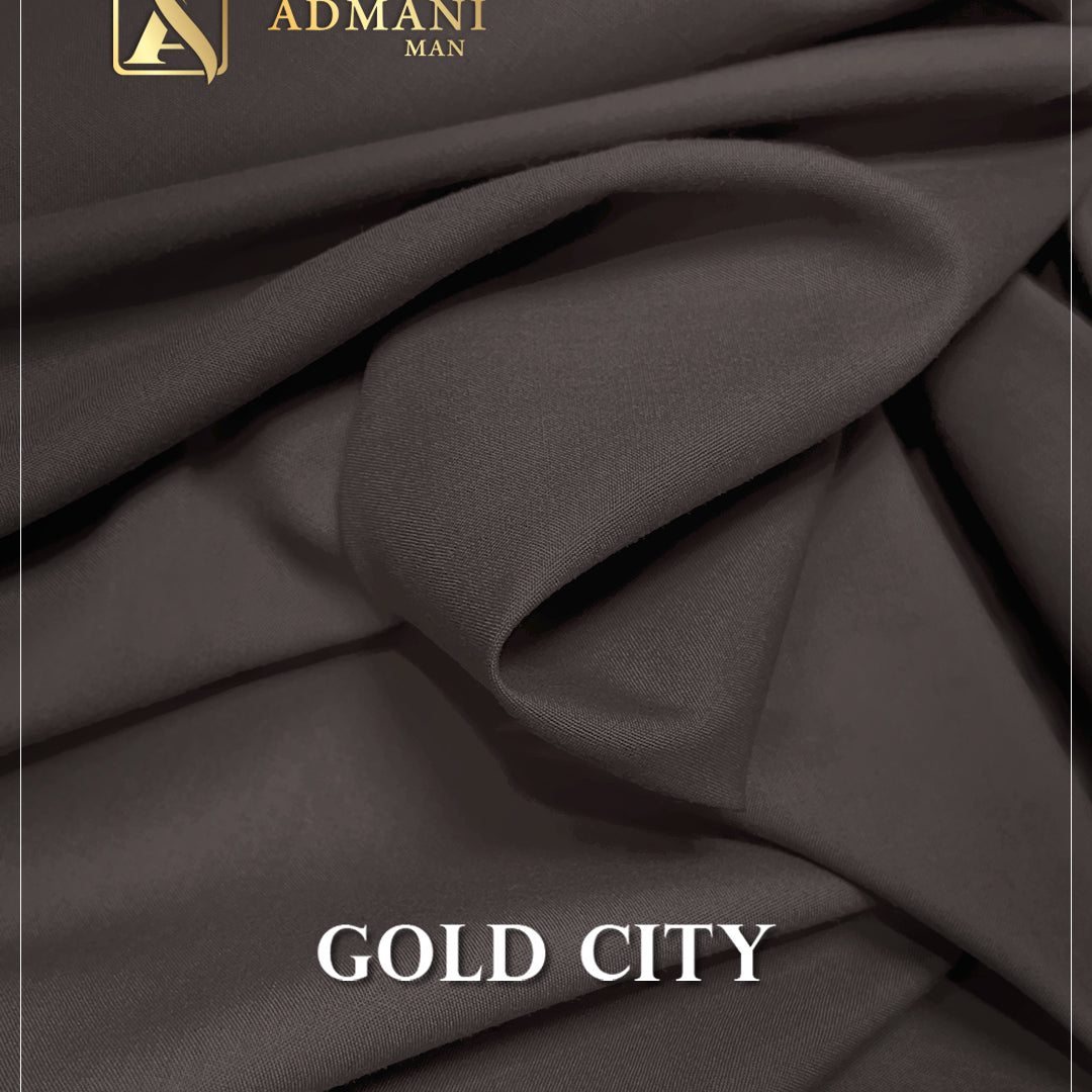 Gold City Wood Brown Unstitched Fabric Mens Shalwar Kameez Colours by Admani Menswear Pakistan