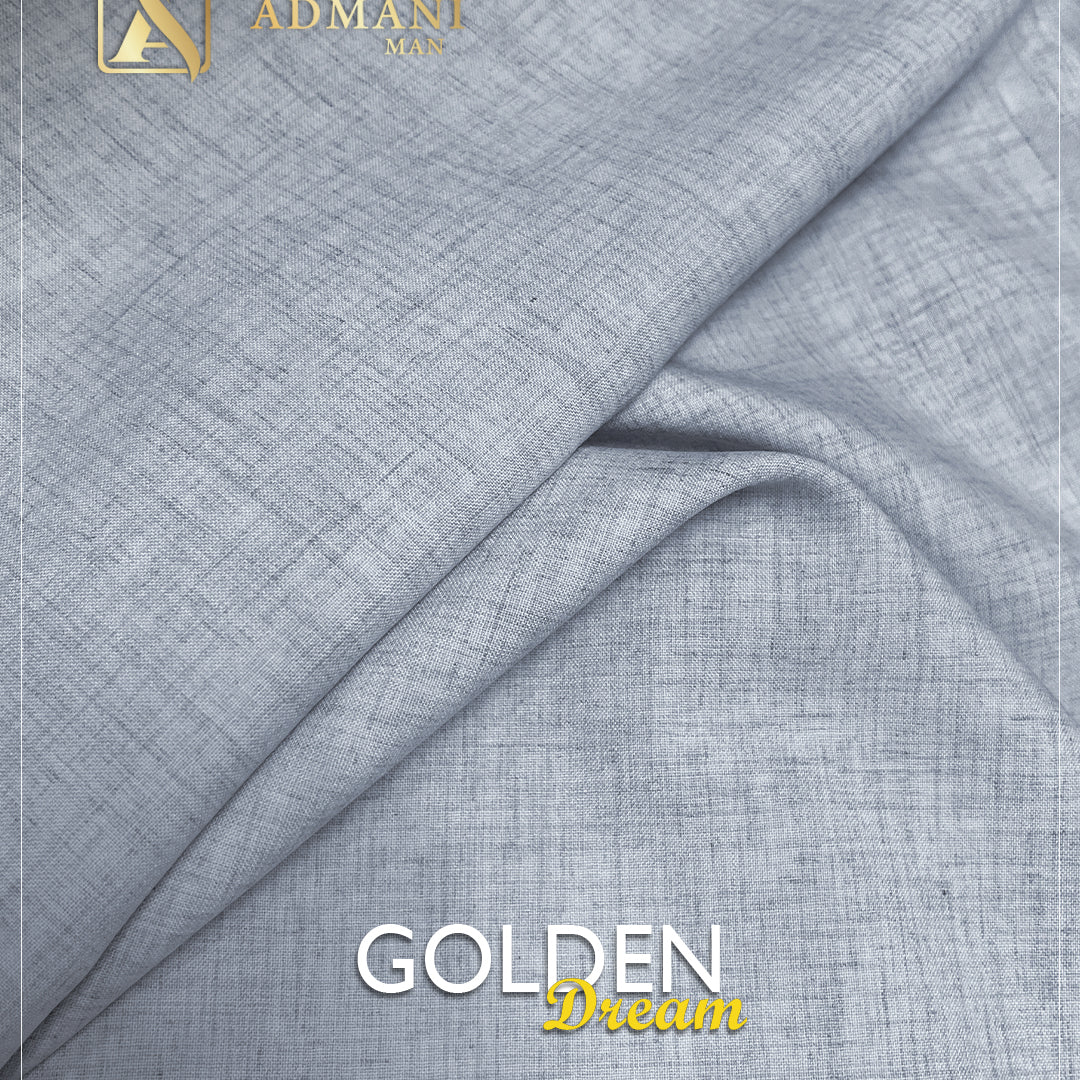 Golden Dream Blue Sapphire Unstitched Fabric Menswear Shalwar Kameez by Admani Menswear Pakistan