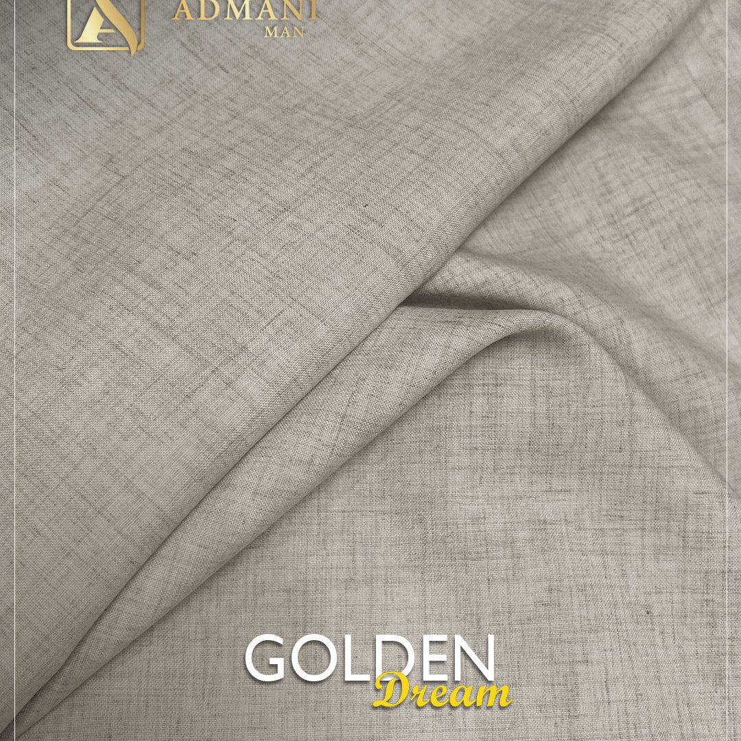 Golden Dream Off White Color Unstitched Fabric Mens Shalwar Kameez by Admani Menswear Pakistan