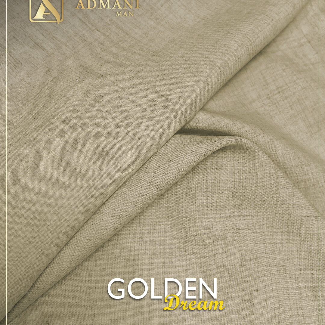 Golden Dream Peanut Brown Shade Premium Unstitched Fabric Mens Clothing Pakistan
