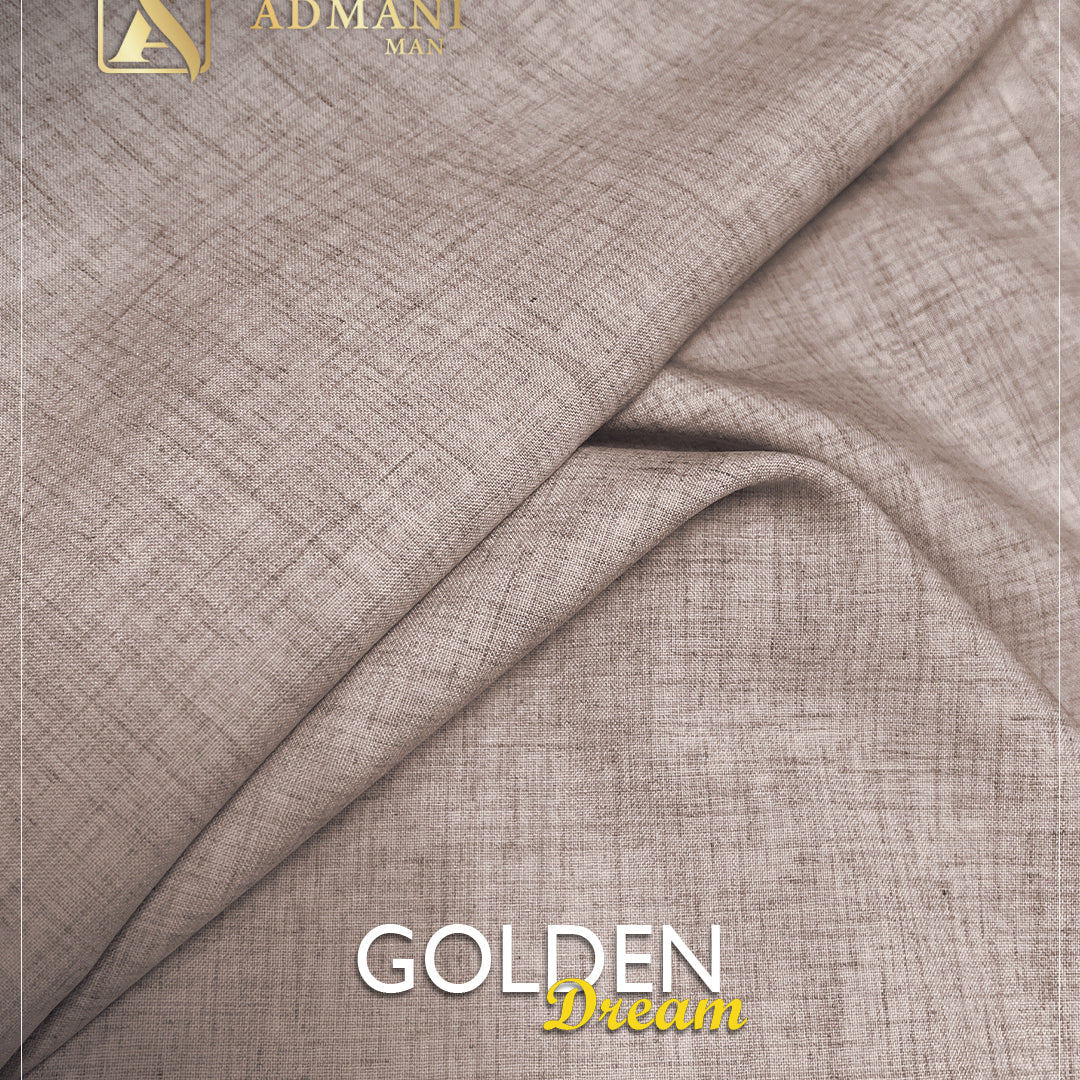 Golden Dream Tawny Color Premium Unstitched Fabric Mens Clothing Pakistan by Admani Menswear