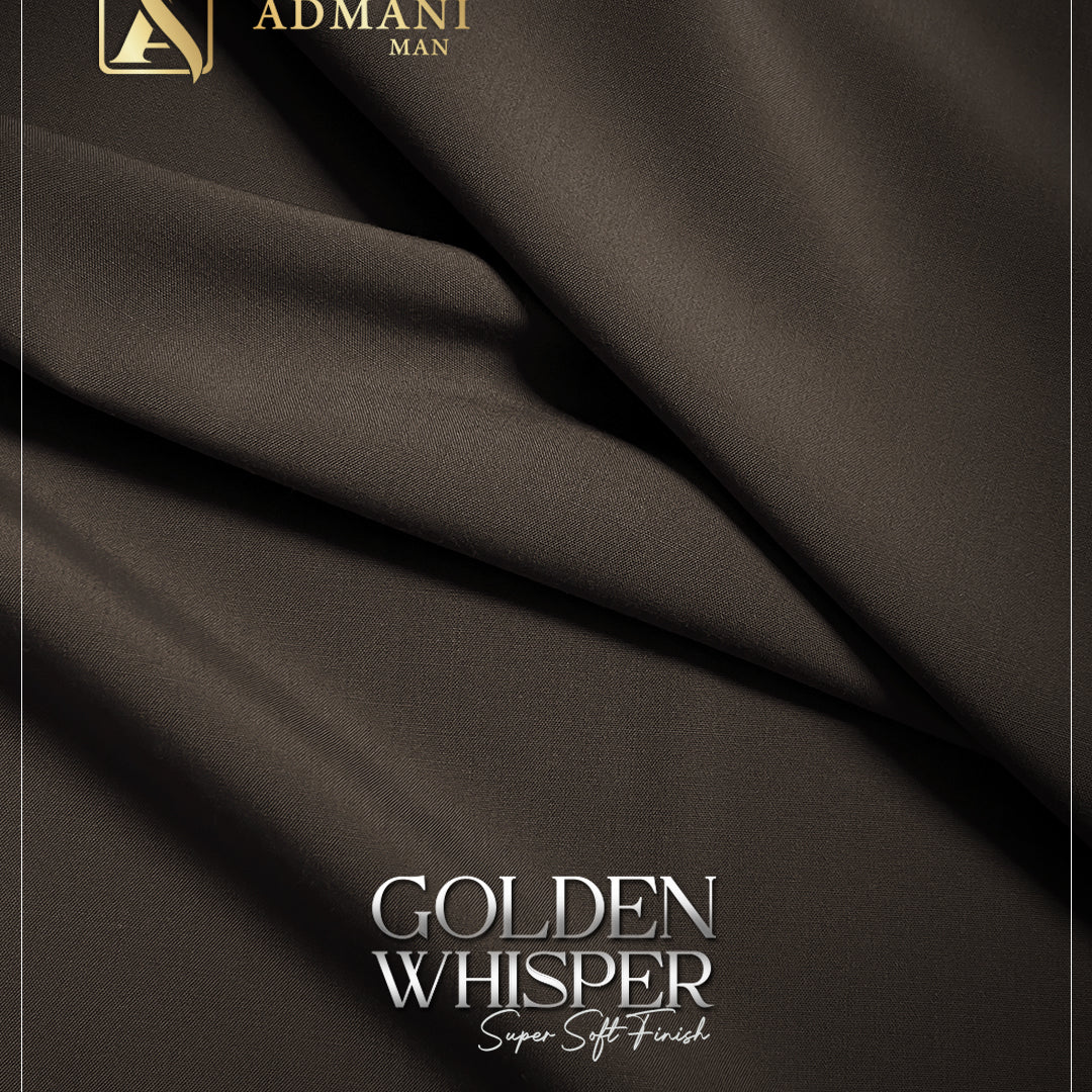 Golden Whisper Peanut Brown Unstitched Fabric for Men by Admani Menswear Pakistan